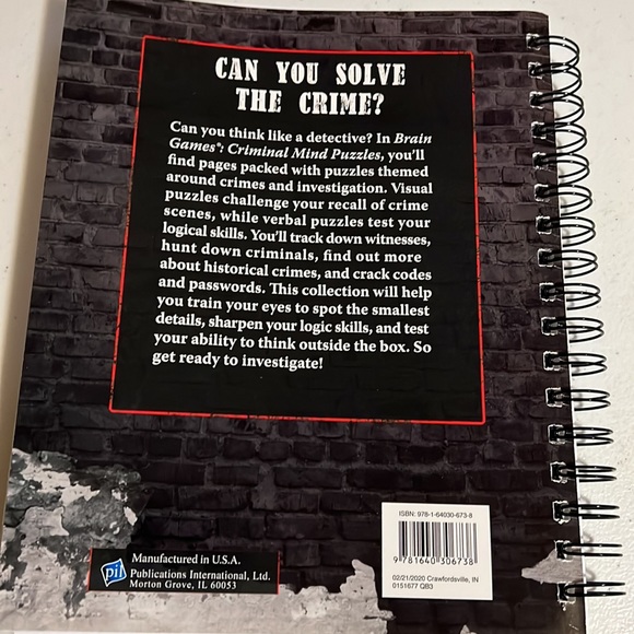 Brain Games Criminal Mind Puzzle Book - 192 pages - many various puzzles - New - Picture 5 of 7